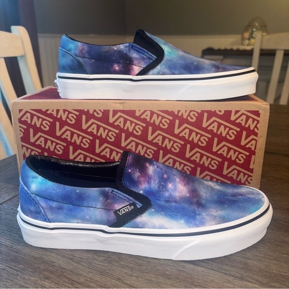 Vans Cosmic Blue Slip-On Shoes Sz 7 - Picture 1 of 9